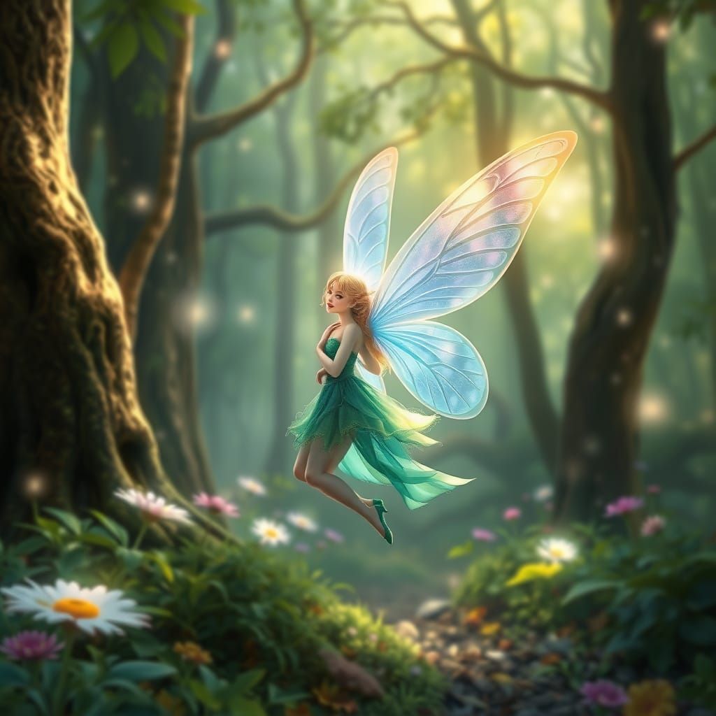 Beautiful Fairy in Enchanting Magic Forest
