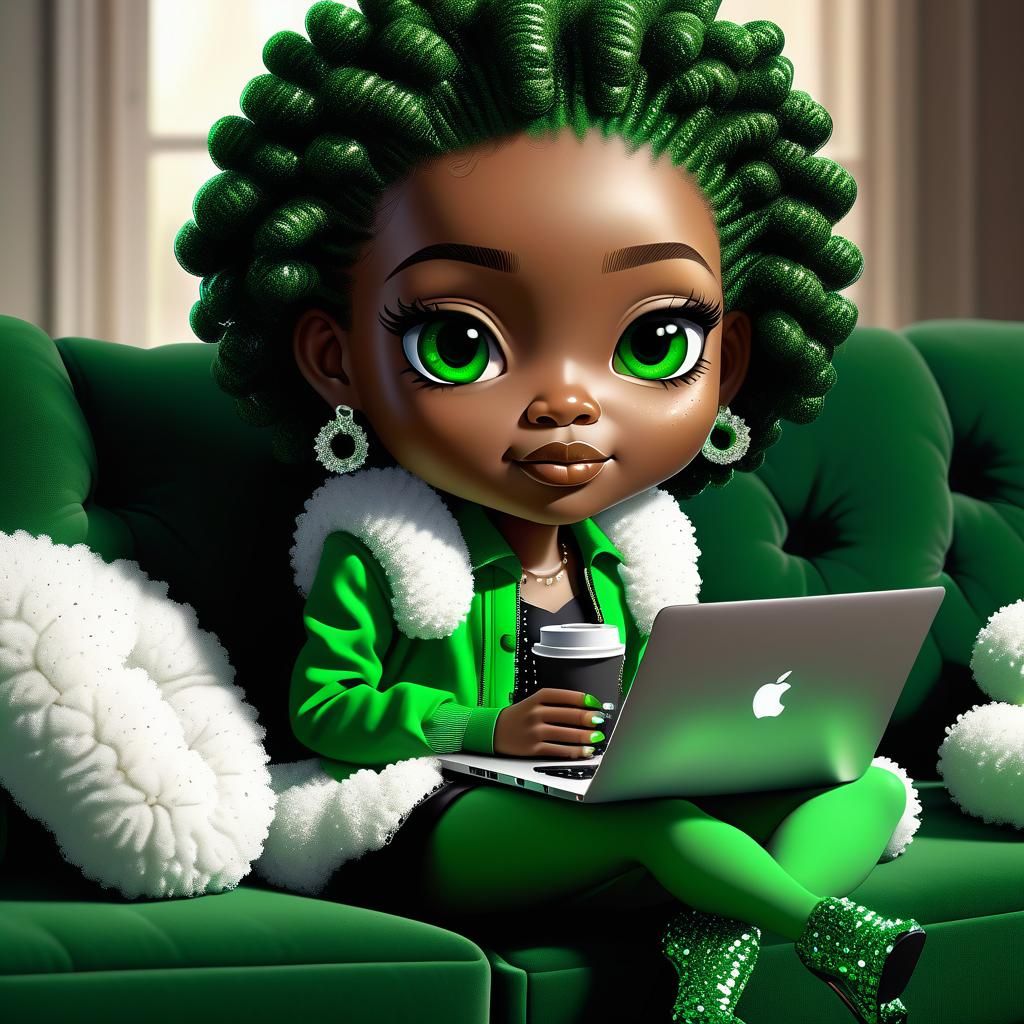 Create a hyper realistic image of a chibi-style African-Amer...