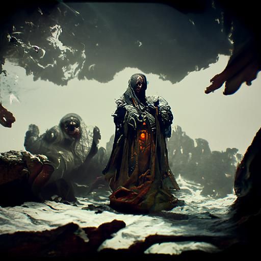 Sinister Horror Scene with 3D Shading