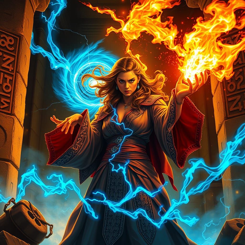 Sorceress of Cohnok in Epic Fantasy Style