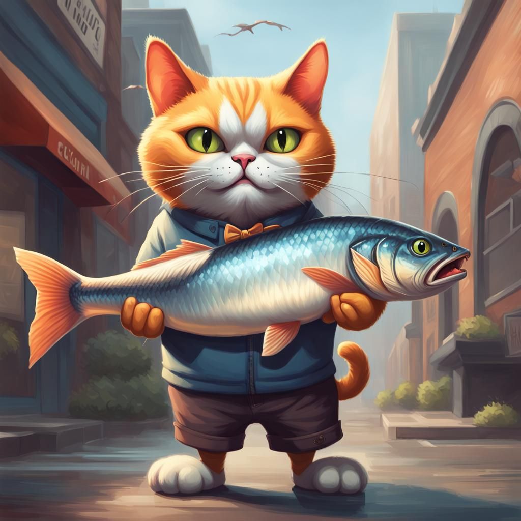 Anthropomorphic Cat at the Gym Concept Art