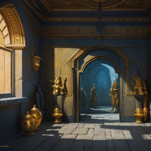 Ancient Room Revealed: Detailed Matte Painting
