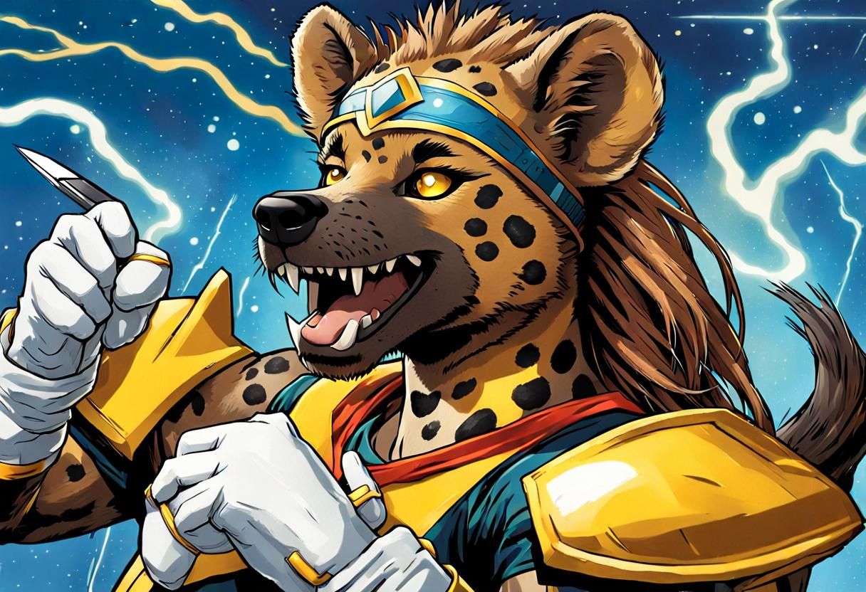 Female Anthro Hyena in Comic Book Art Style