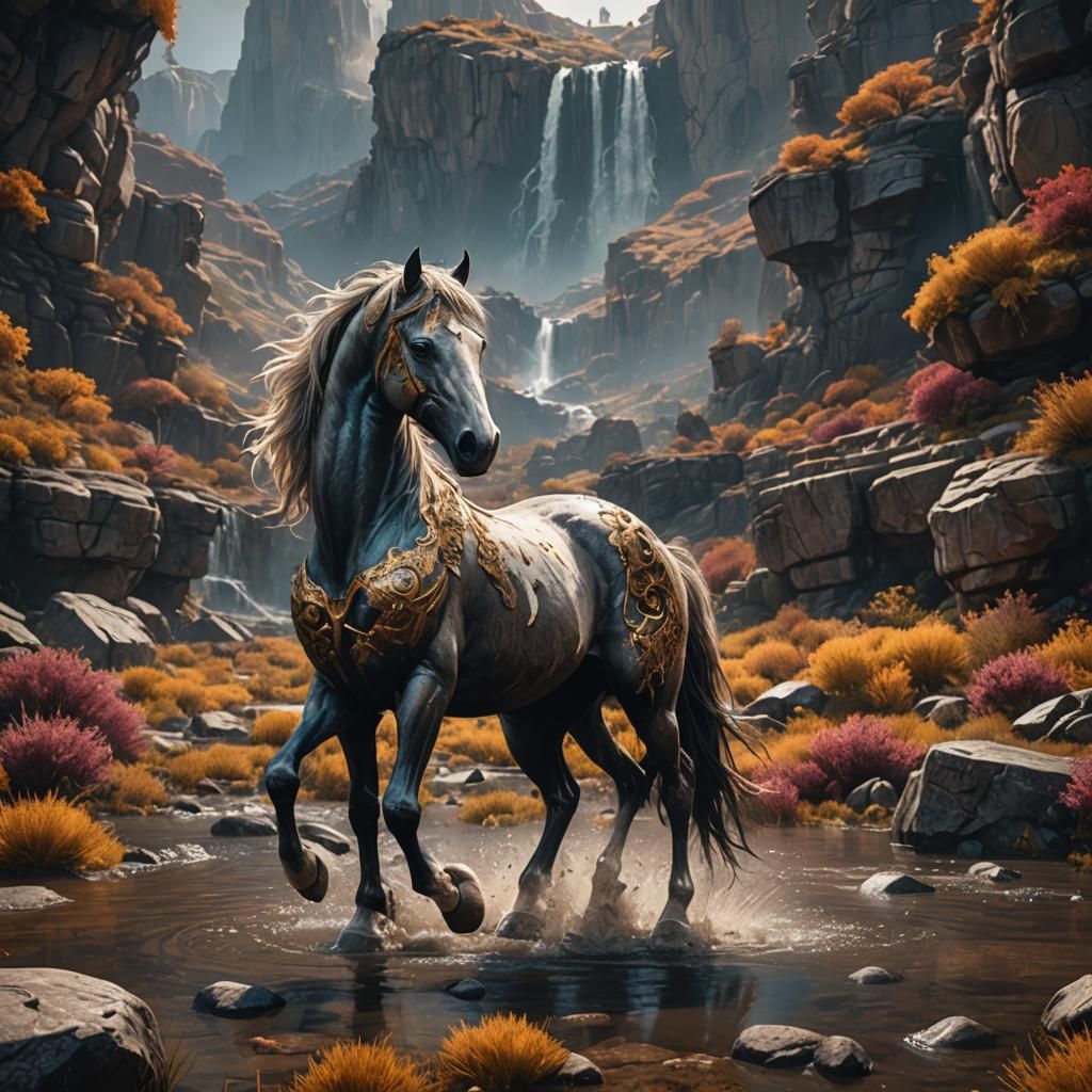 Fantastical Wild Horse in Detailed Matte Painting