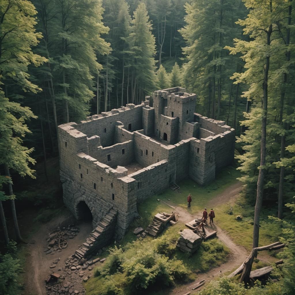 Canadian Fortress Construction in 1750s Cinematic Style