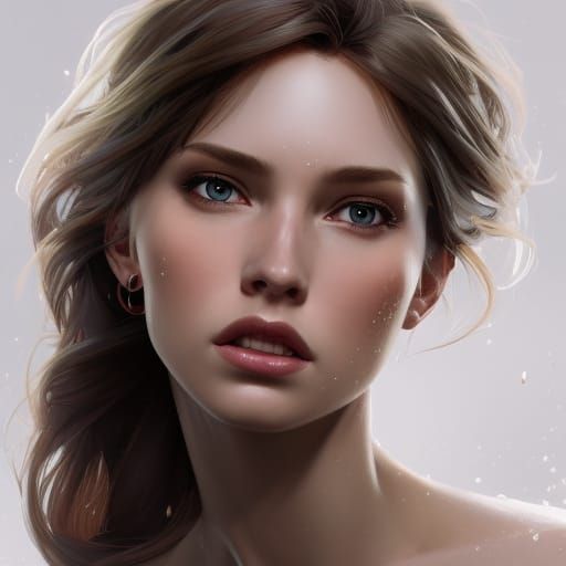 Elsa Portrait in Hyperdetailed Art Nouveau Style