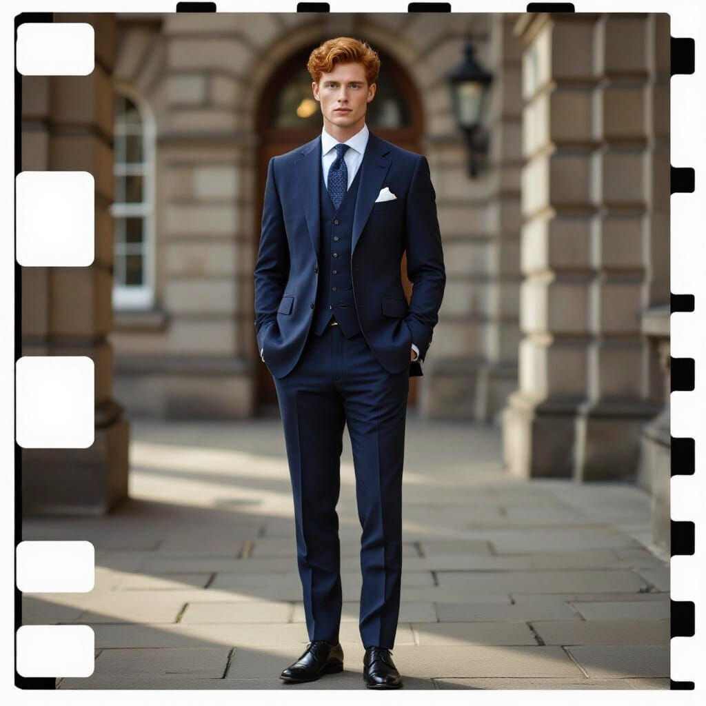 Scottish Man in Bespoke Navy Suit - Cinematic Portrait