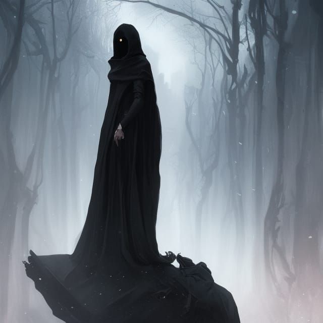 Dark Fantasy Hooded Figure in 8K Resolution