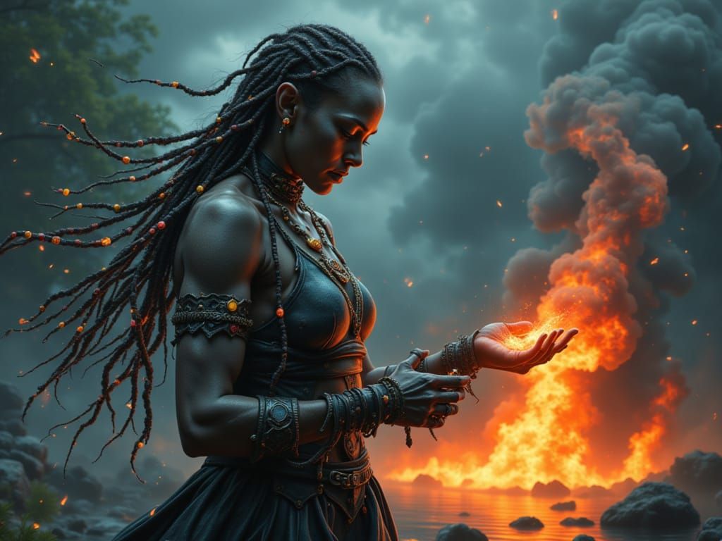 Witch Doctor Casting Spell with Auracore Effect