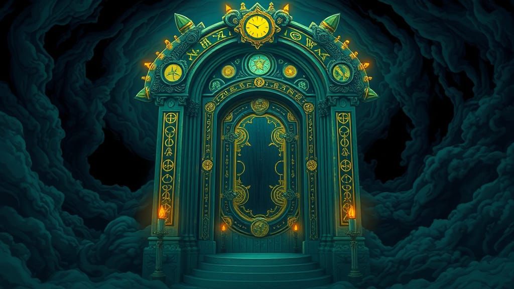 Surreal Portal Unveils Cosmic Secrets in Anime JRPG Style