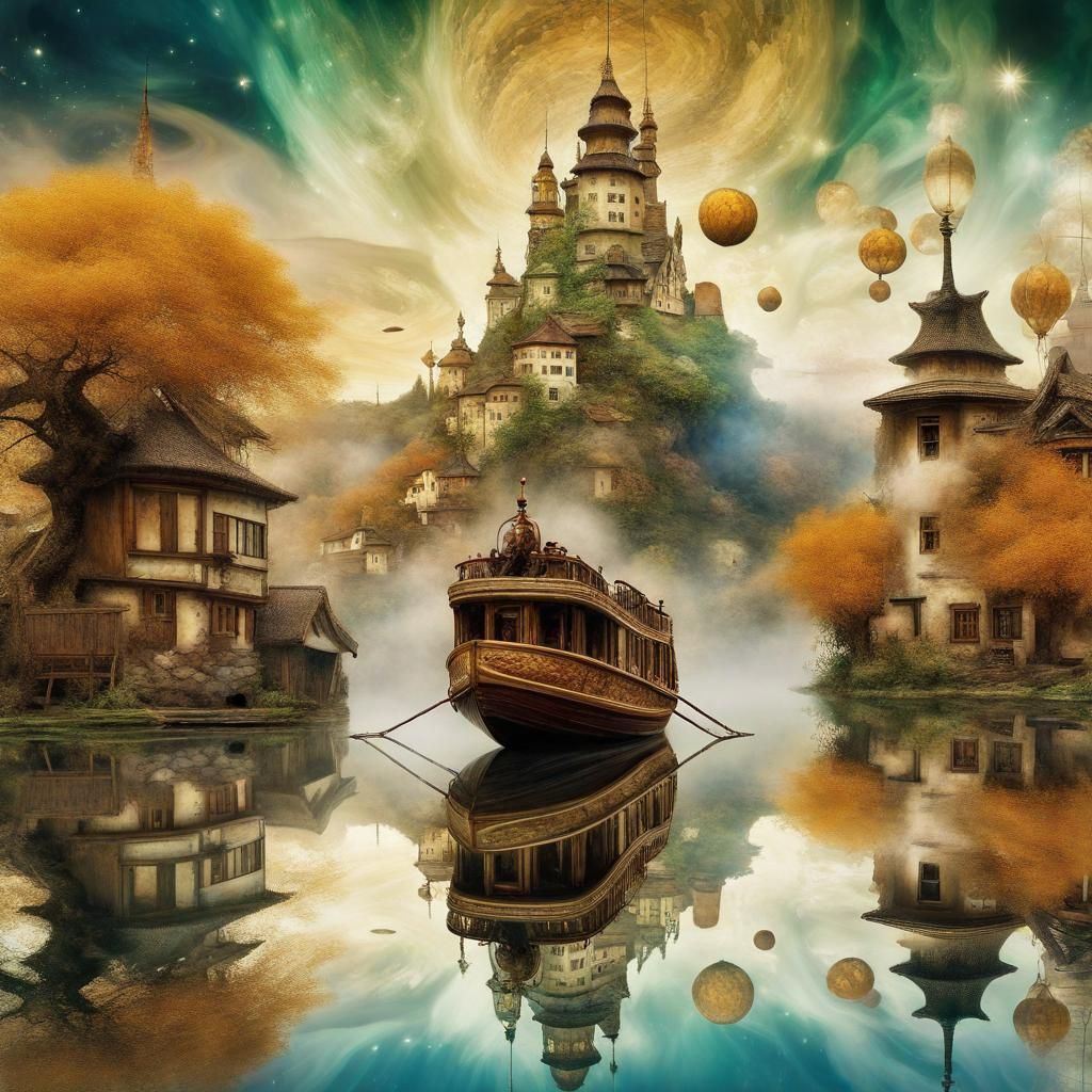 Coherent artistic Zao Wou-Ki style of magical wizard etherea...