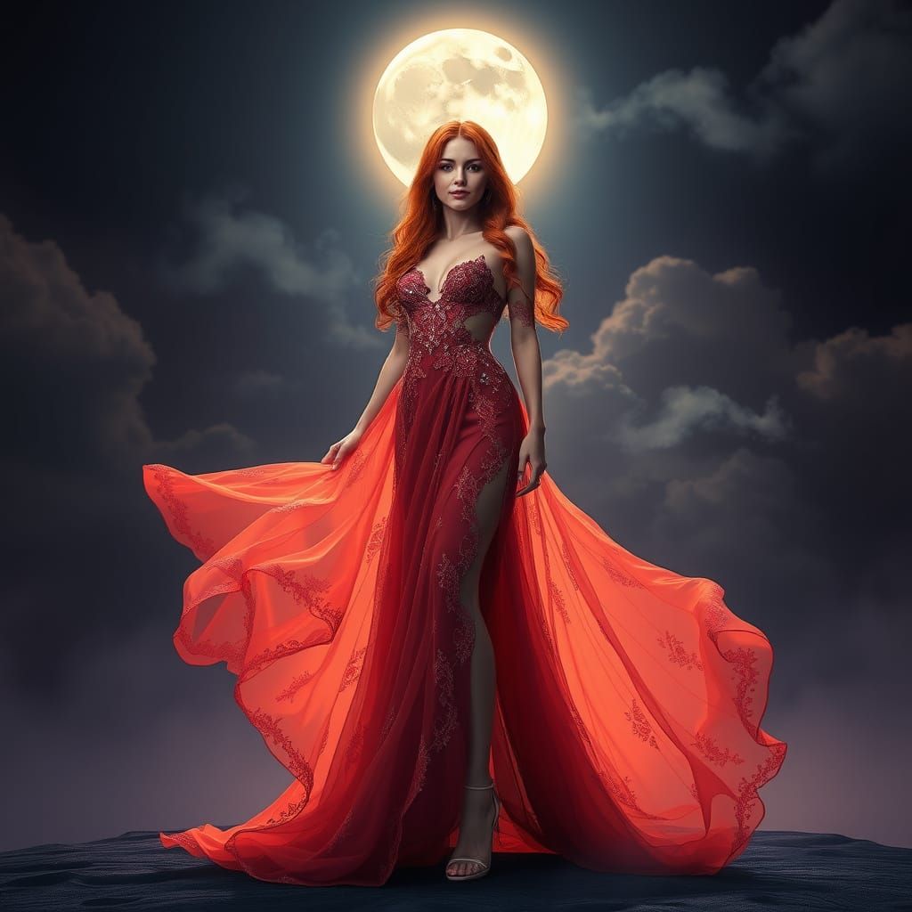 Ethereal Fantasy Queen in Moonlit Splendor