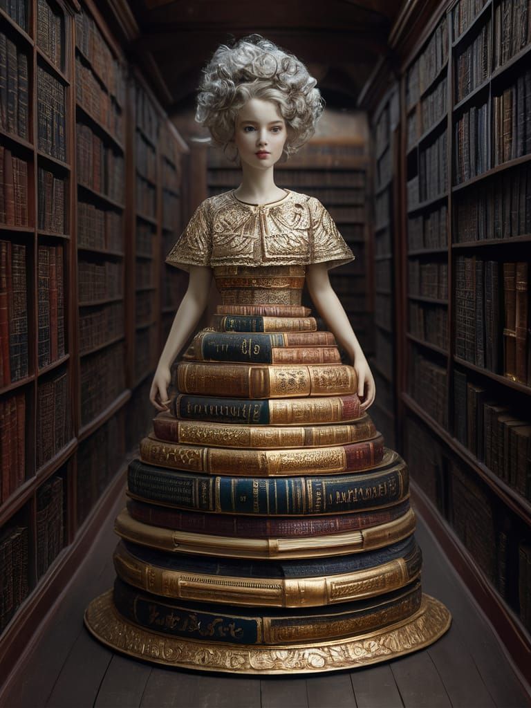 Maximalist Book Couture Art in Antique Bookshop