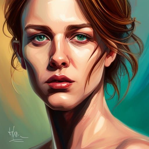 Hyperrealistic AI Portrait in Splash Art Style
