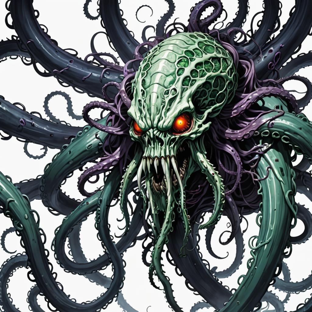 Eldritch Tentacle Abomination in Anime Style