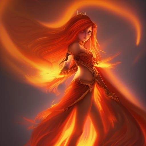 Lina the Fire Mage: Dota 2 Fan Art