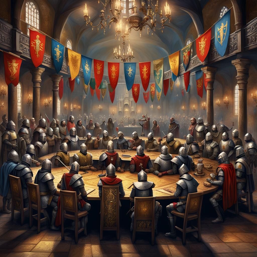 Grand Meeting of Knights in Medieval Hall
