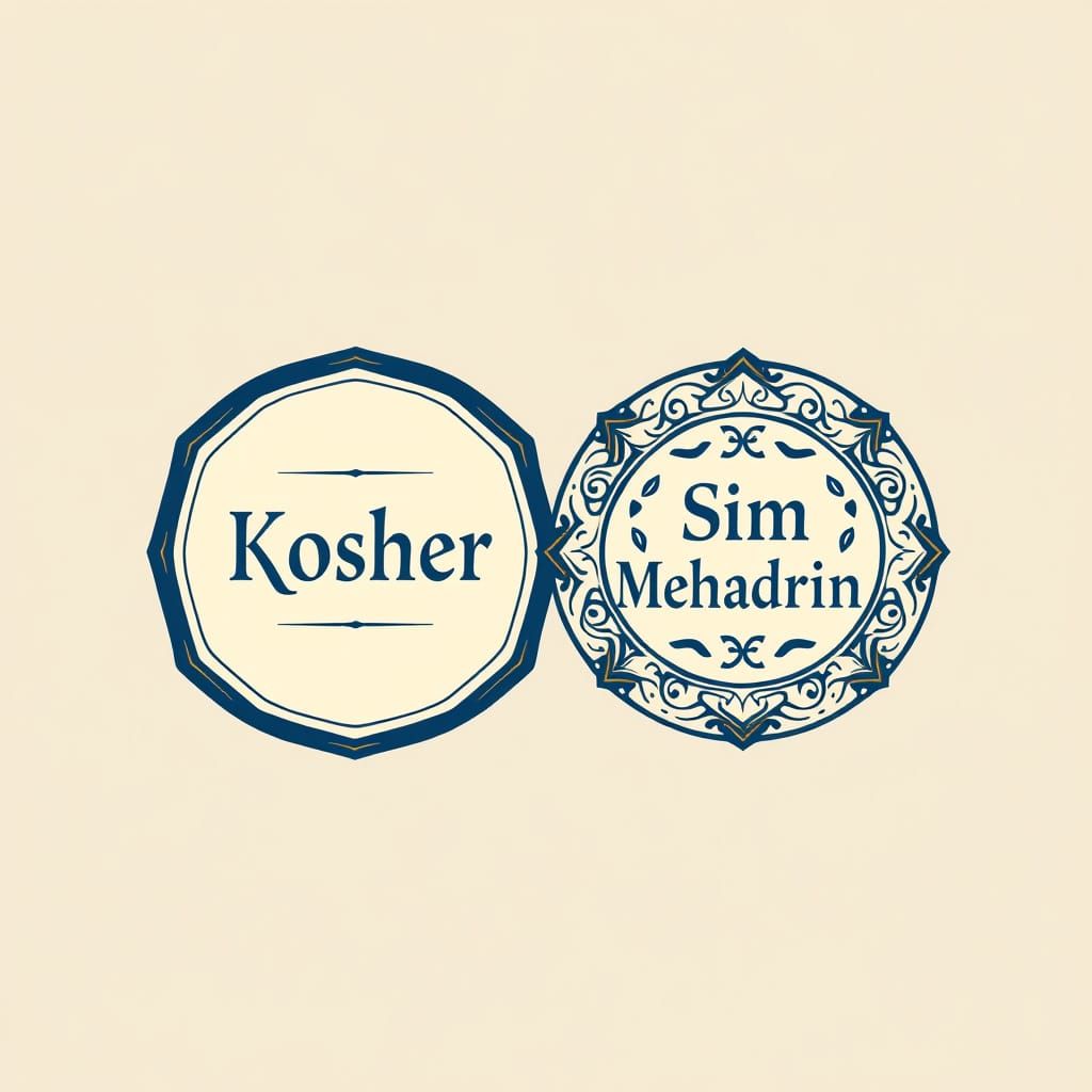 Sim Mehadrin Kosher Labels in Vector Art Style