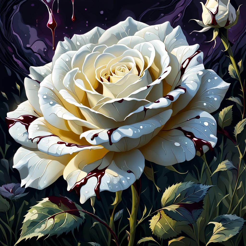 Blood Rose in Dark Fantasy Style