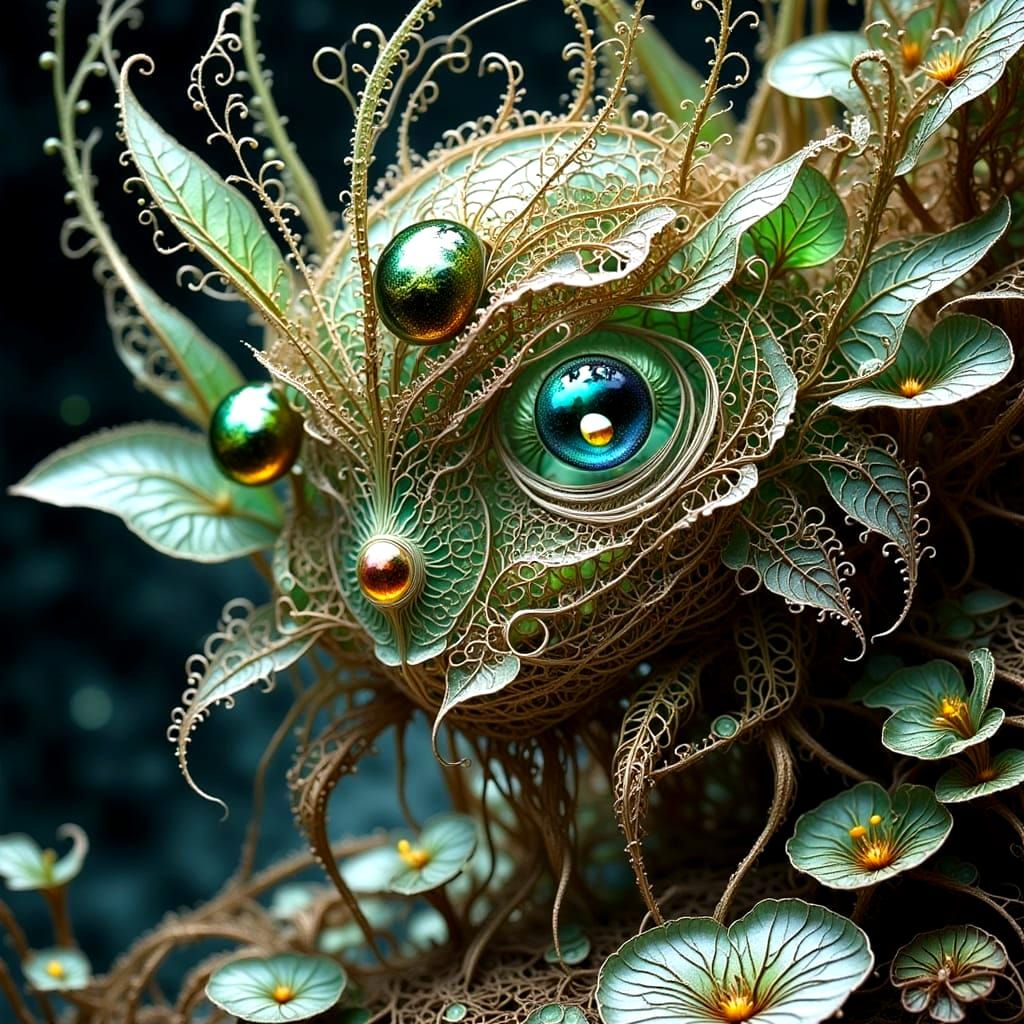 Intricate Moth Marionette Hybrid in Antique Shop