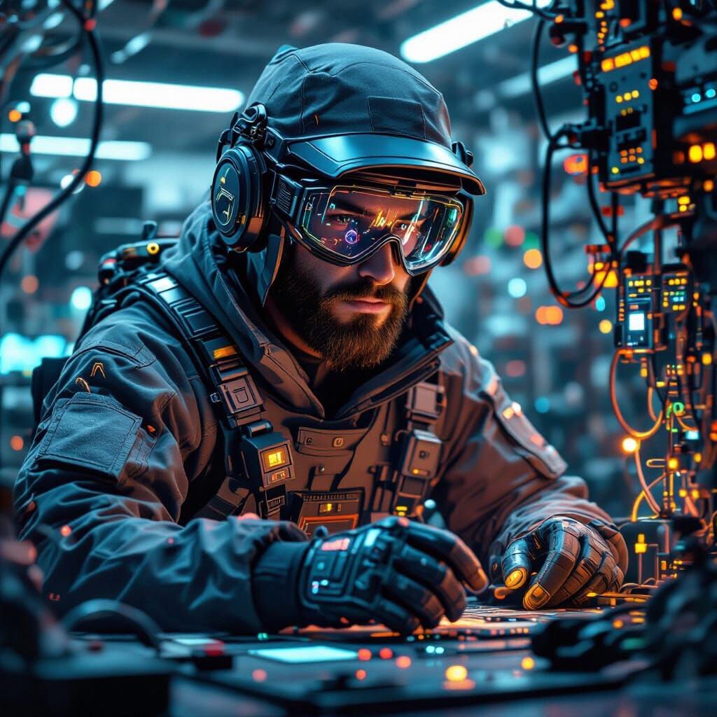 DevOps Engineer Avatar with Electronics and Crypto Skills