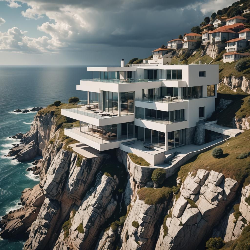 Ultramodern Cliffside House with Ocean View