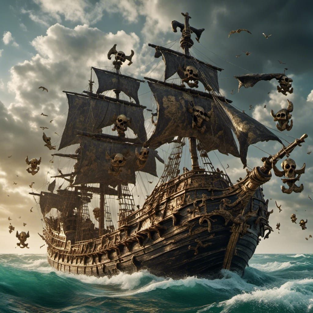 Jolly Roger Ship Flag