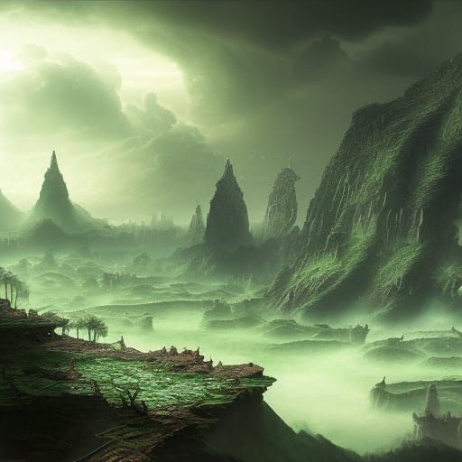 A subterranean civilization illuminated by the algae