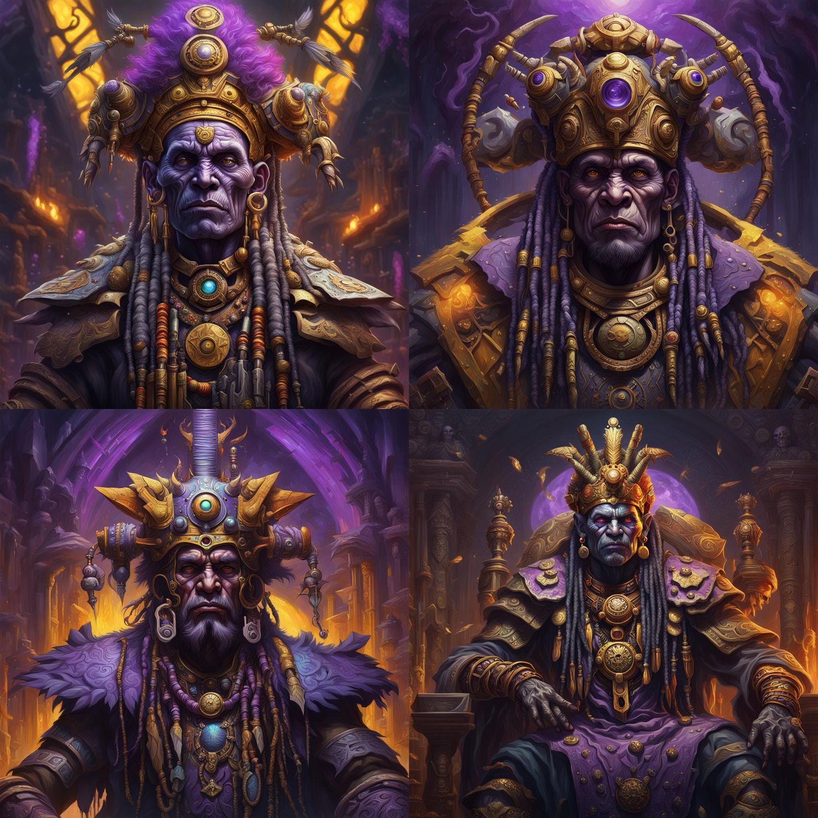 Regal Cyborg Warlord Witchdoctor as Oil Painting