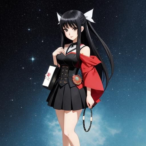 Chibi Girl Holds Thank You Sign in Anime Style