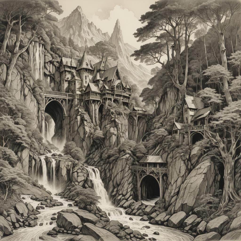 Rivendell in Detailed Fantasy Art