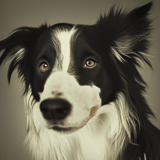 Majestic Border Collie Portrait in Ambient Light