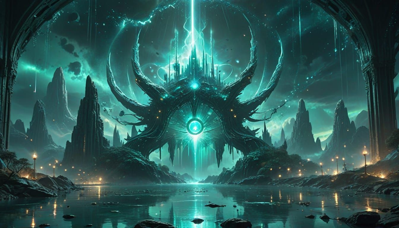 Turquoise Floating Sanctuary with Radiant Star