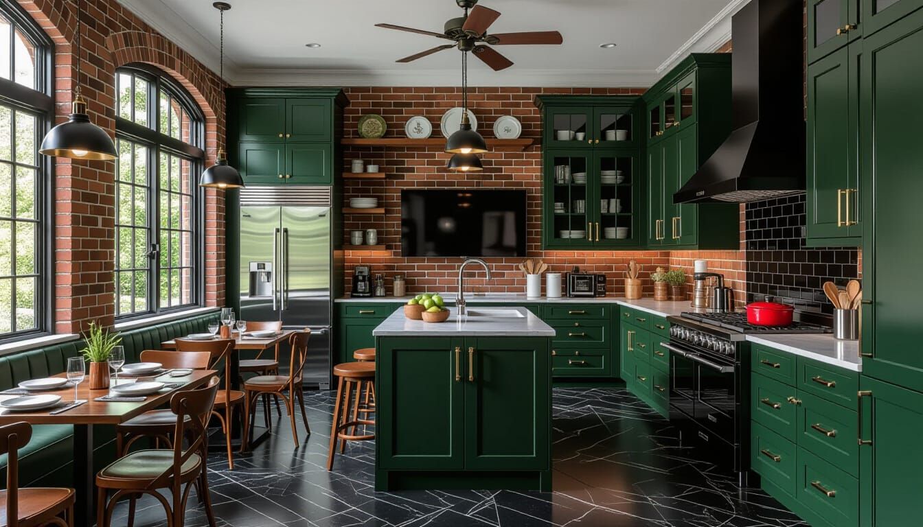 Vibrant Victorian Kitchen with Modern Appliances