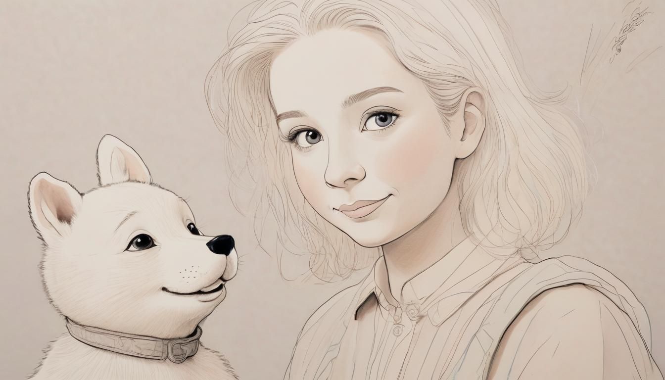 Softly Lit Portrait in Japandi Style with Whimsical Details