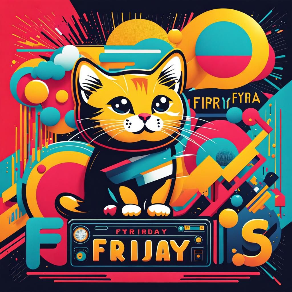 Chibi Kitten's "Friyay!" in Pop Art Style