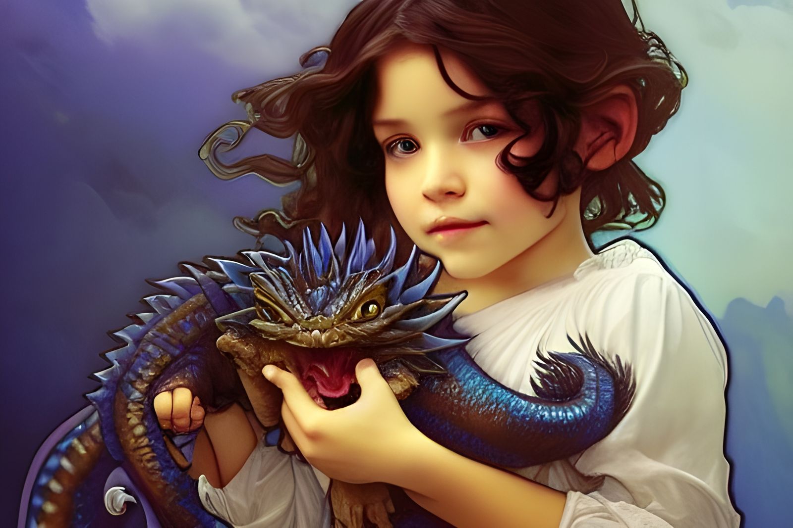 Girl with Dragon: Fantasy Art