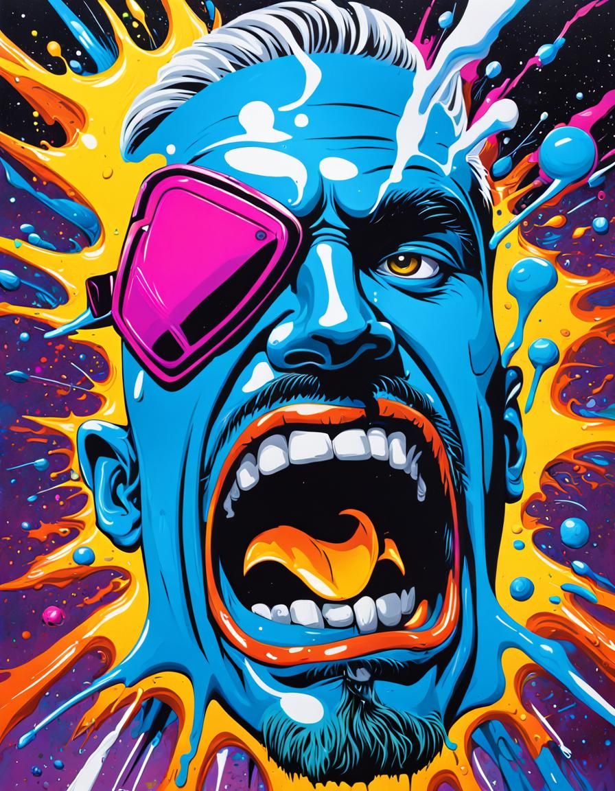 Colorful Graffiti Art of a Space Douchebag