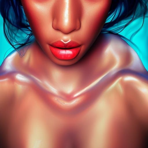 Hyperrealistic Woman in Splash Art Style