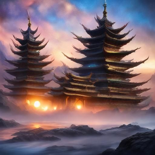 Fantastical Full Moon Night: Detailed Matte Painting
