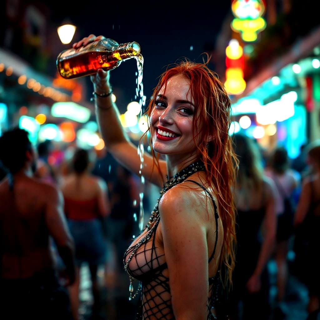 Redhead Celebrates Mardi Gras in New Orleans