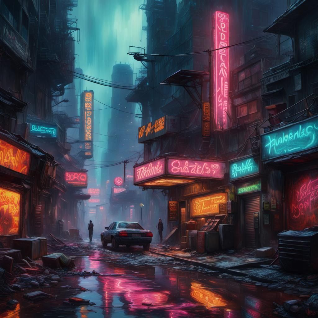 Grotesque Food World in Cyberpunk Style