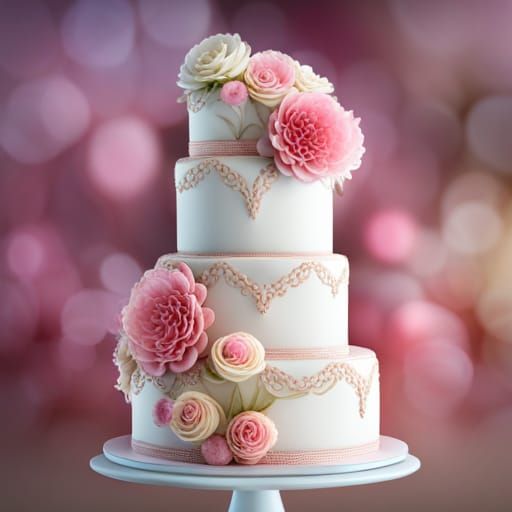 Elaborate Wedding Cake in 8K Resolution