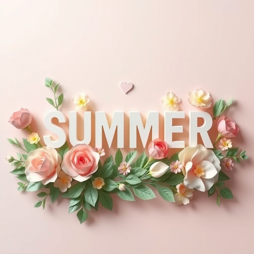 Pastel Mother's Day Floral Arrangement with 3D Text