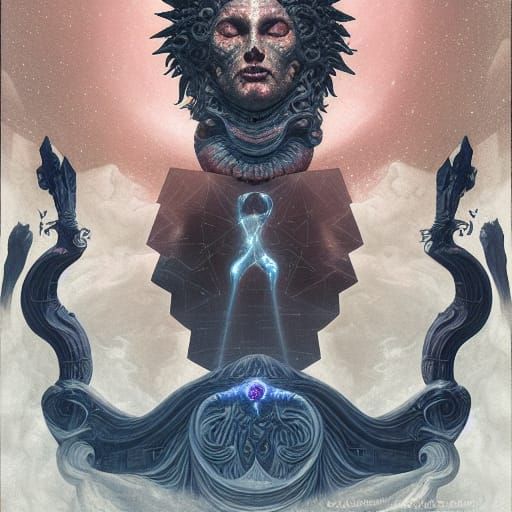 Algol Constellation in Psychedelic Vorticist Art