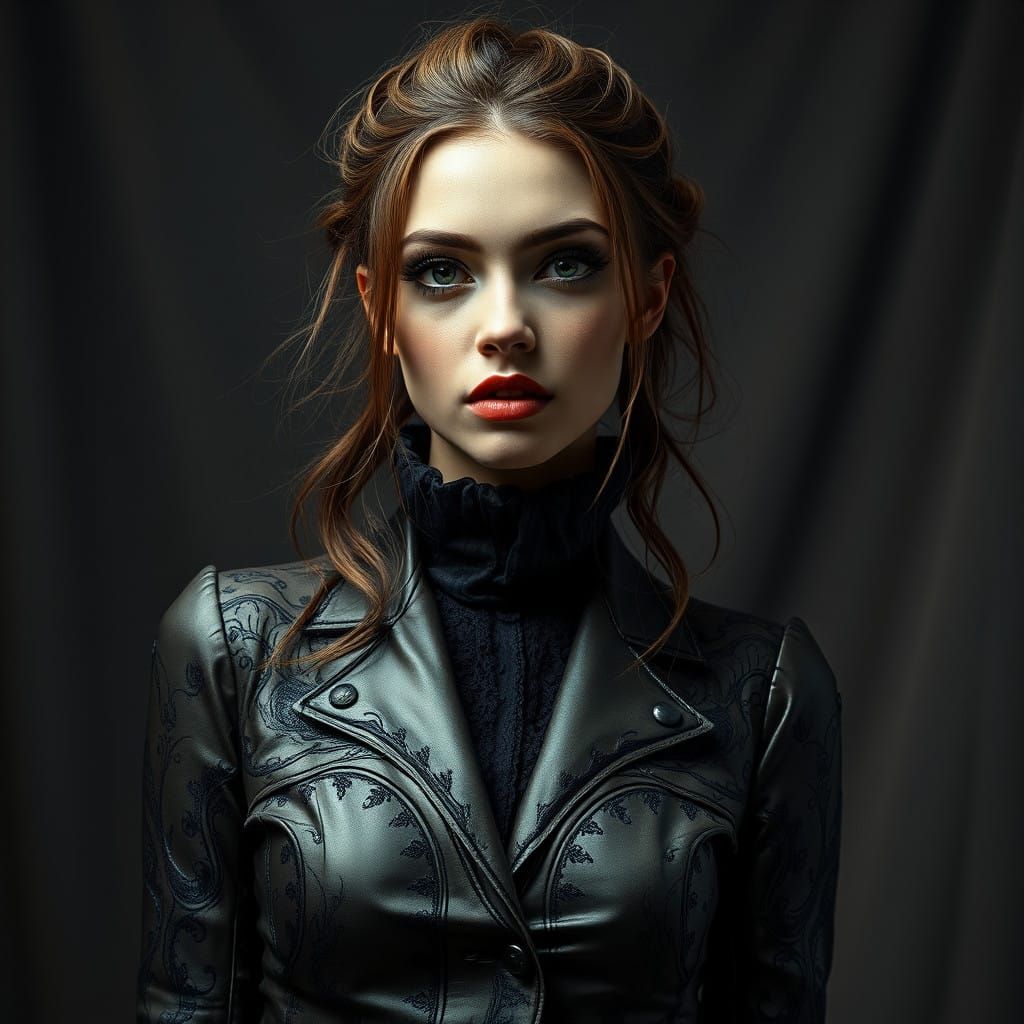 Ethereal Glamour Portrait in Mysterious Avant-Garde Elegance