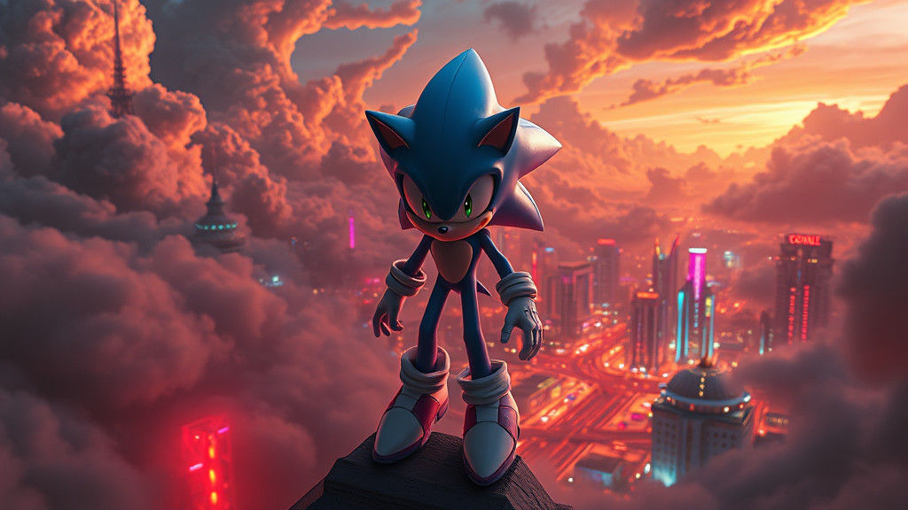 Soul Sonic Force in Fantasy Cityscape, Hyperrealistic Detail