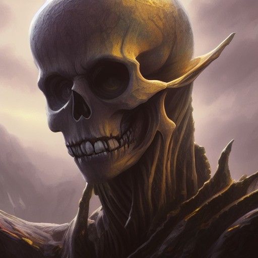 Vecna Skeleton Face in Detailed Matte Painting