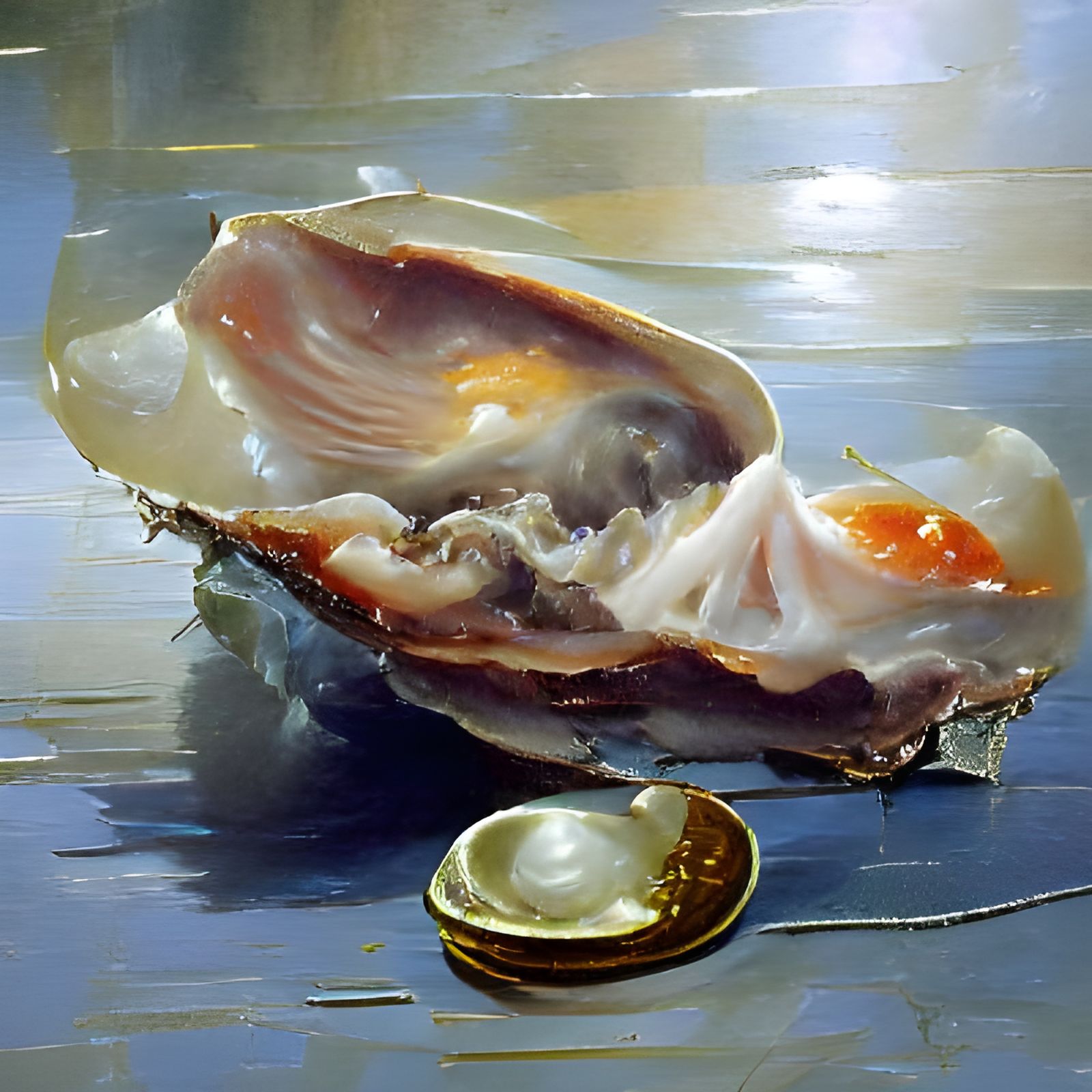 Realistic Oyster Oil Painting