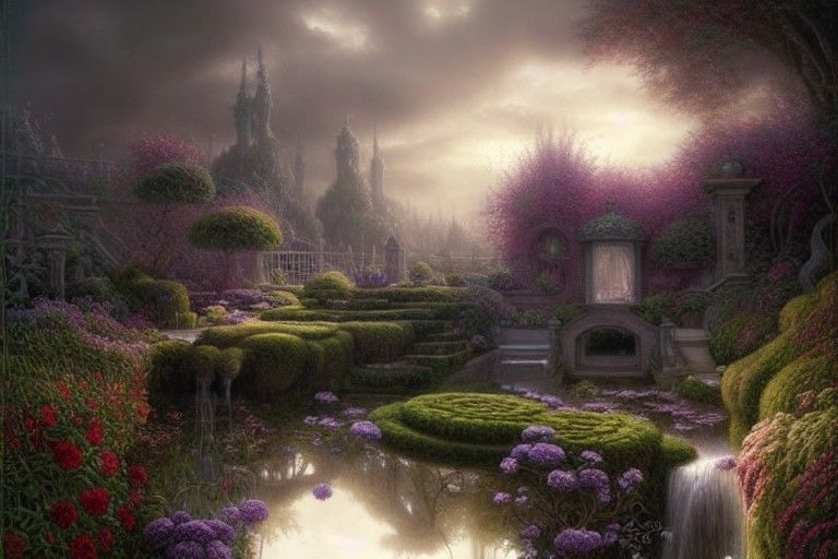 Lush Garden of Eden in a Cinematic Style